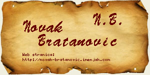 Novak Bratanović vizit kartica